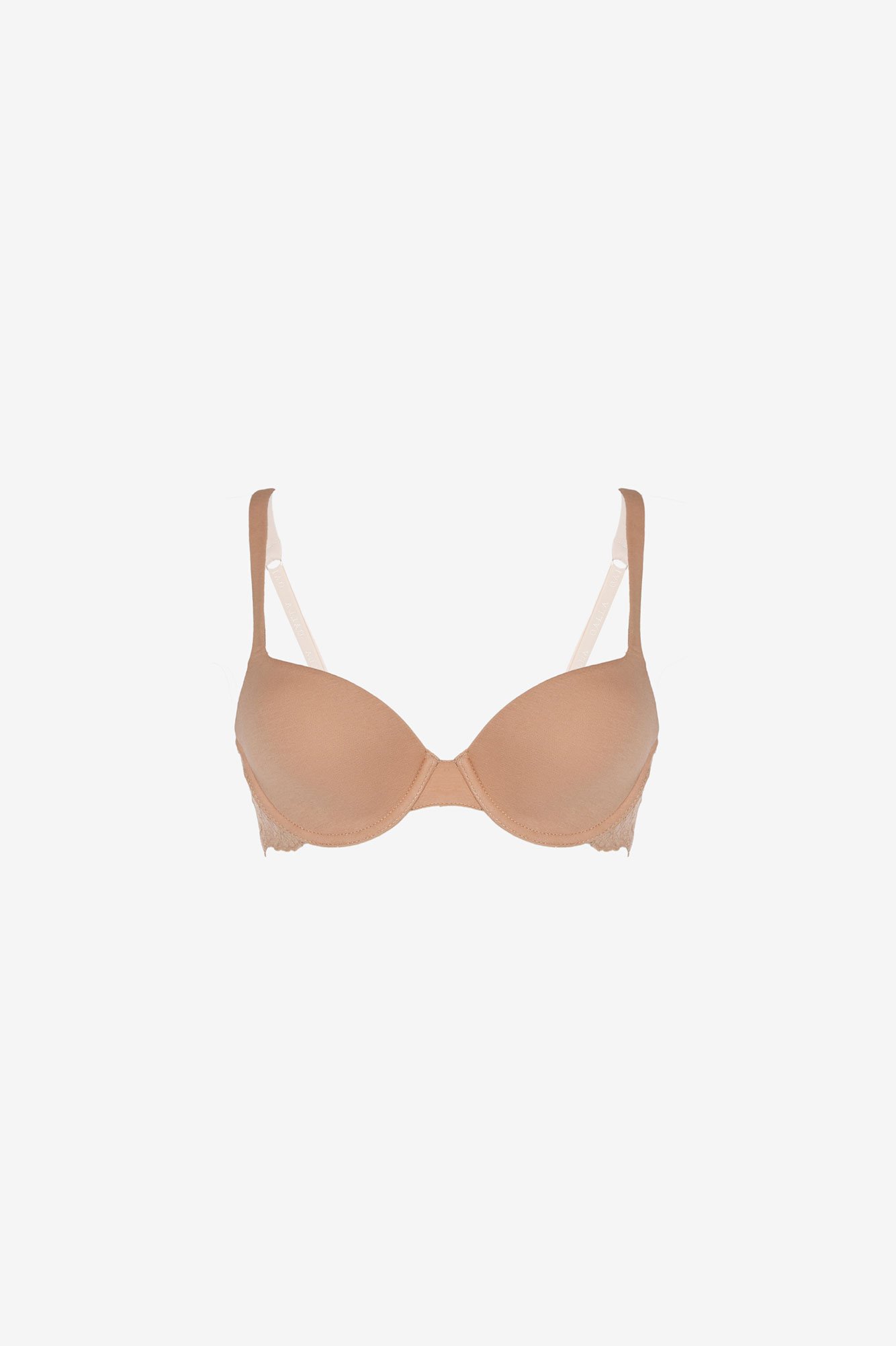 Reggiseno T-Shirt in Cotone e Pizzo